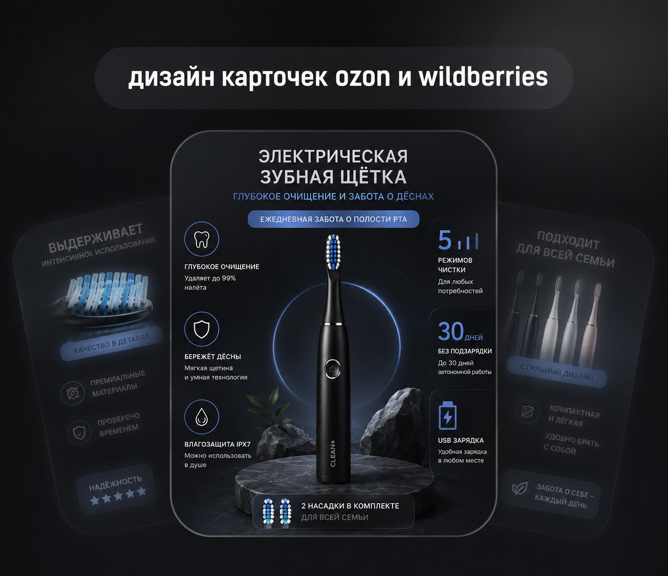 Разработка дизайна инфографики для зубной щётки