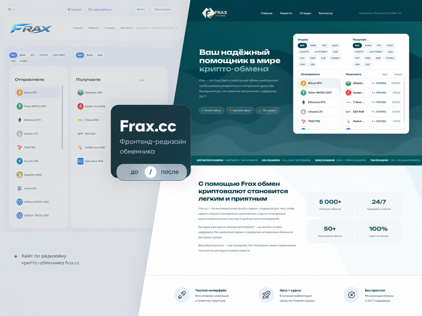Frax — редизайн криптообменника