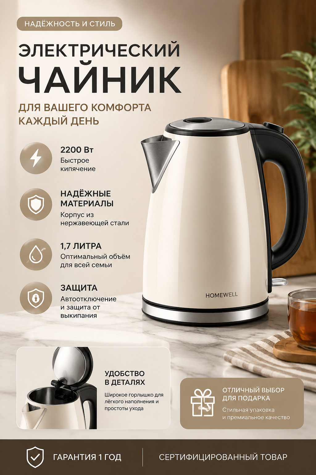 Разработка карточки товара для чайника
