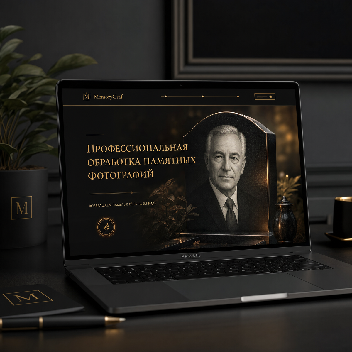 Лендинг MemoryGraf — ретушь фотографий для памятников