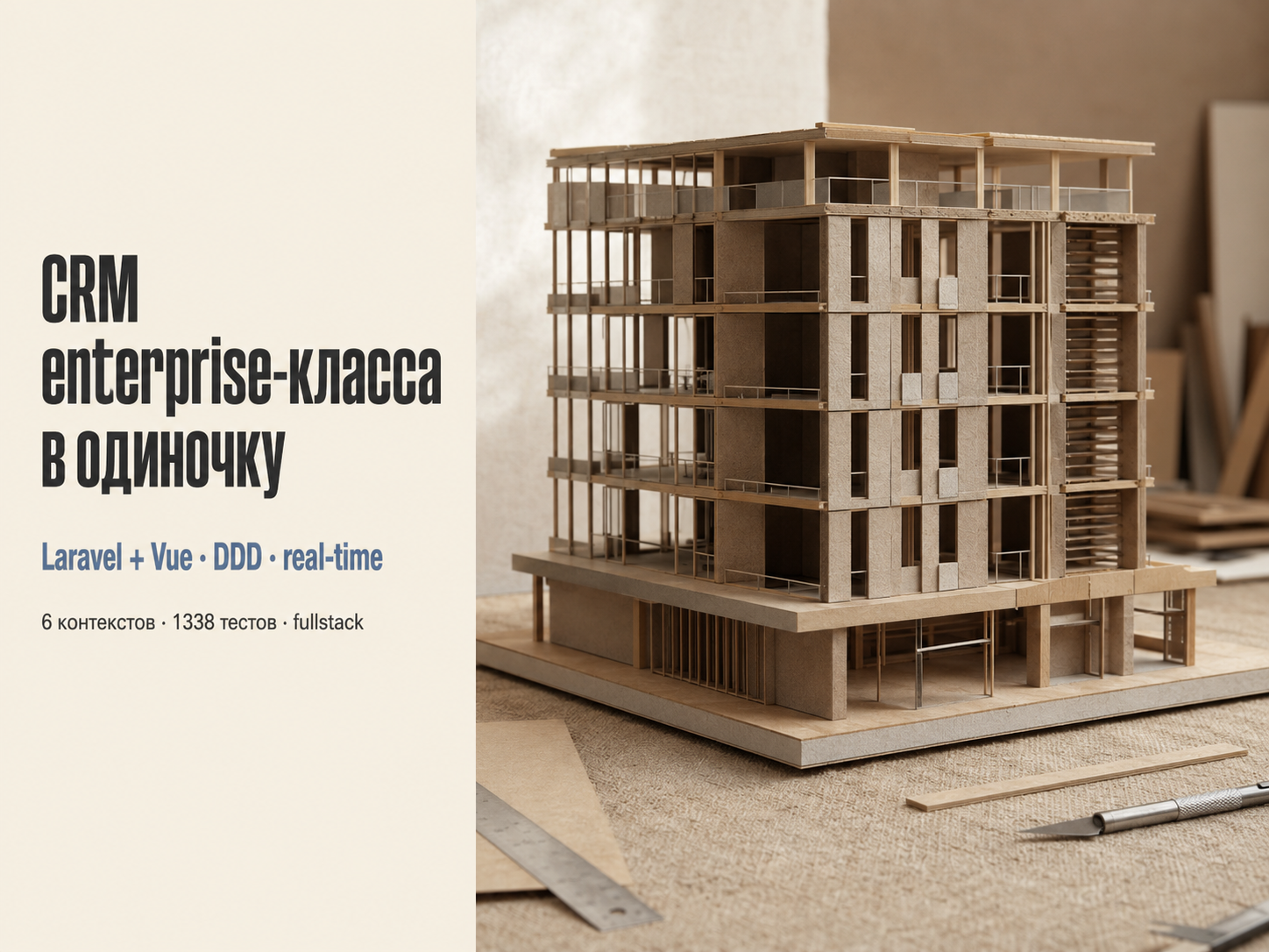 Fullstack CRM enterprise-класса в одиночку: Laravel + Vue, DDD-архитектура, real-time и 1338 автотестов