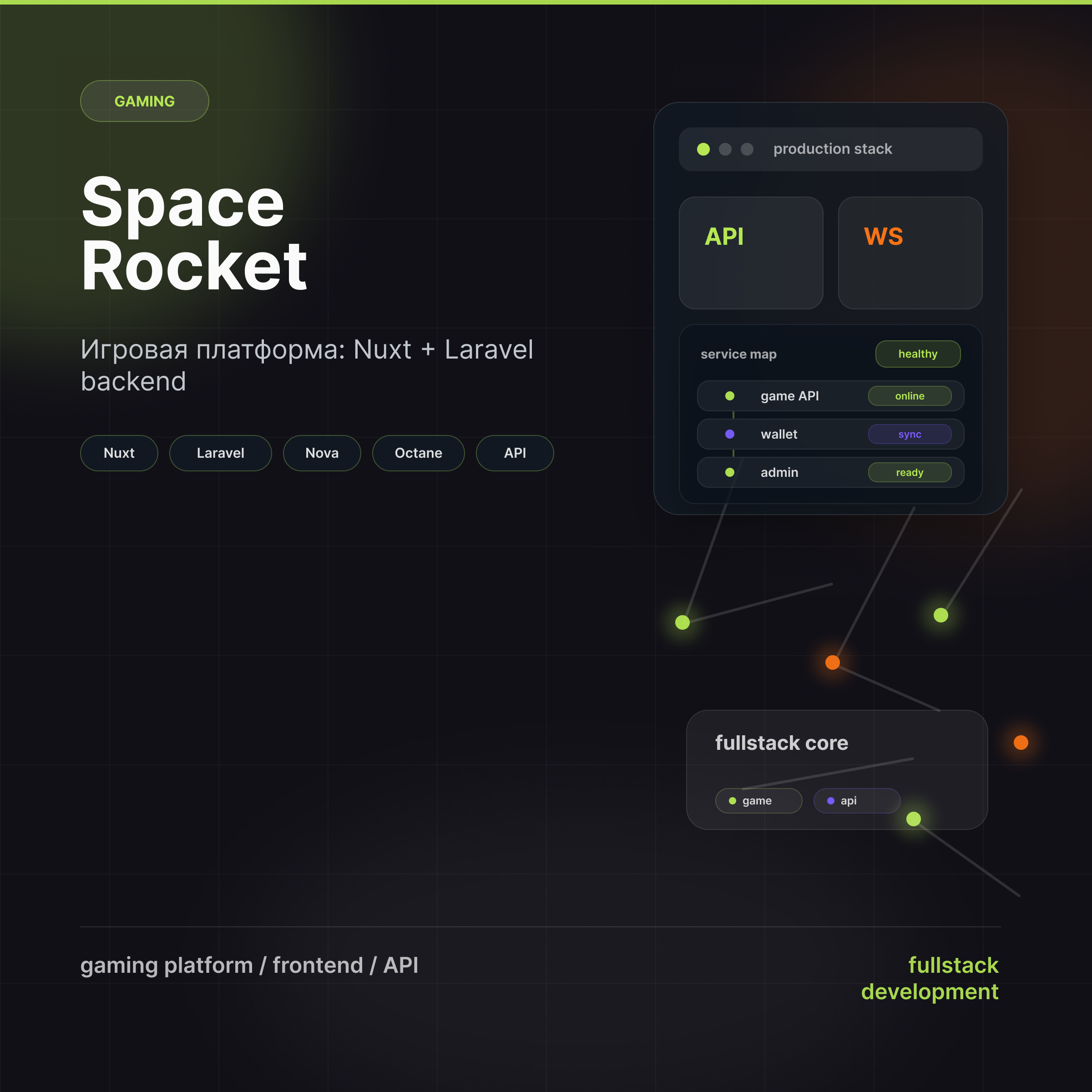 Space Rocket - Nuxt + Laravel game platform