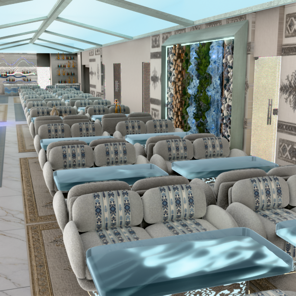 3D-визуализация интерьера Elite SPA Lounge: Современный русский стиль в Blender