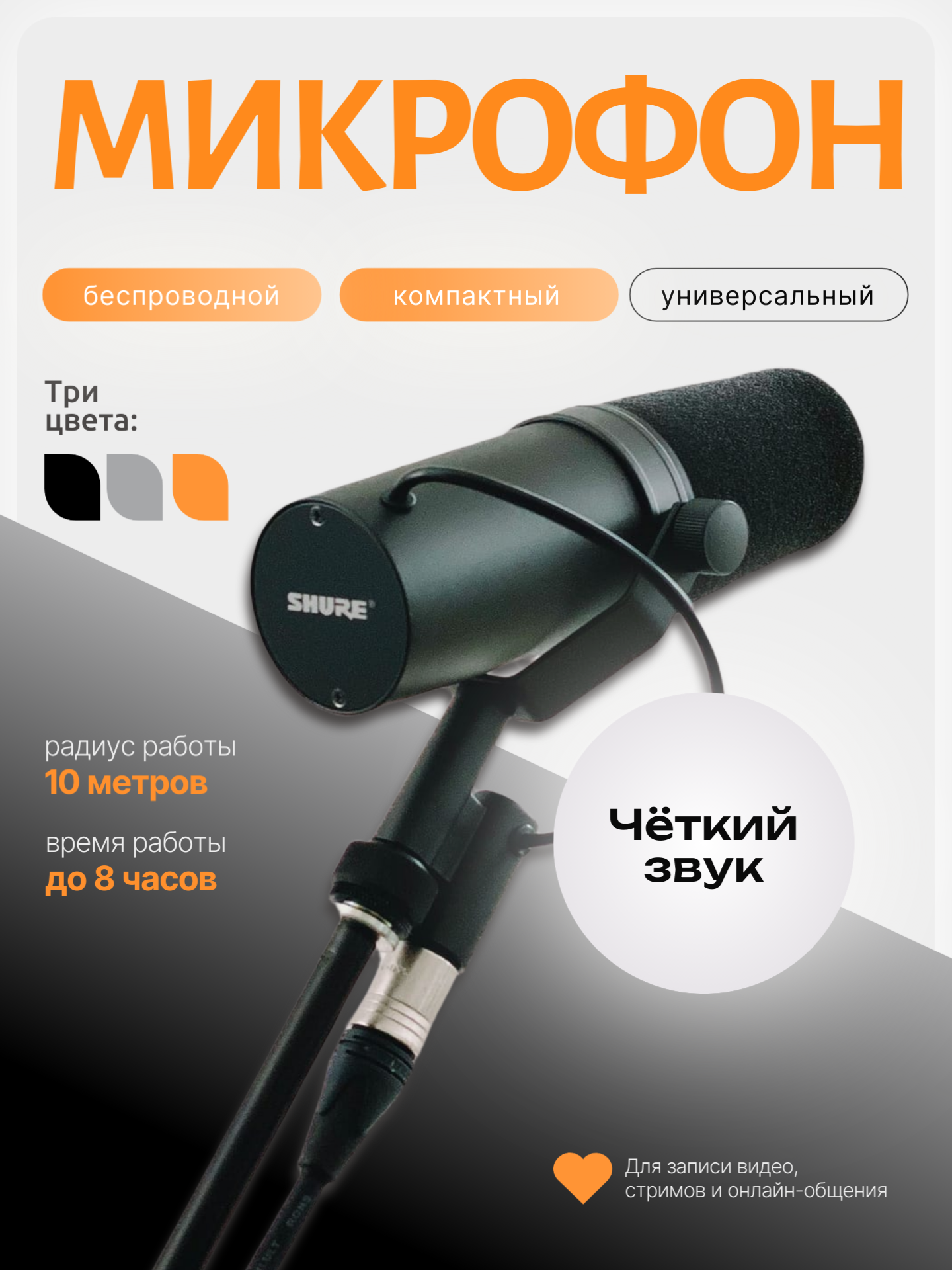 Инфографика для маркетплейсов — Студийный микрофон
