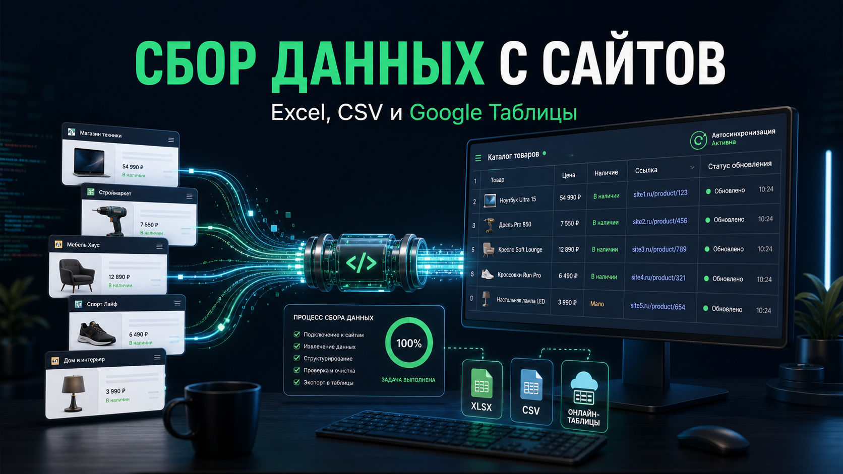 Автоматический сбор данных с сайтов в Excel и Google Таблицы