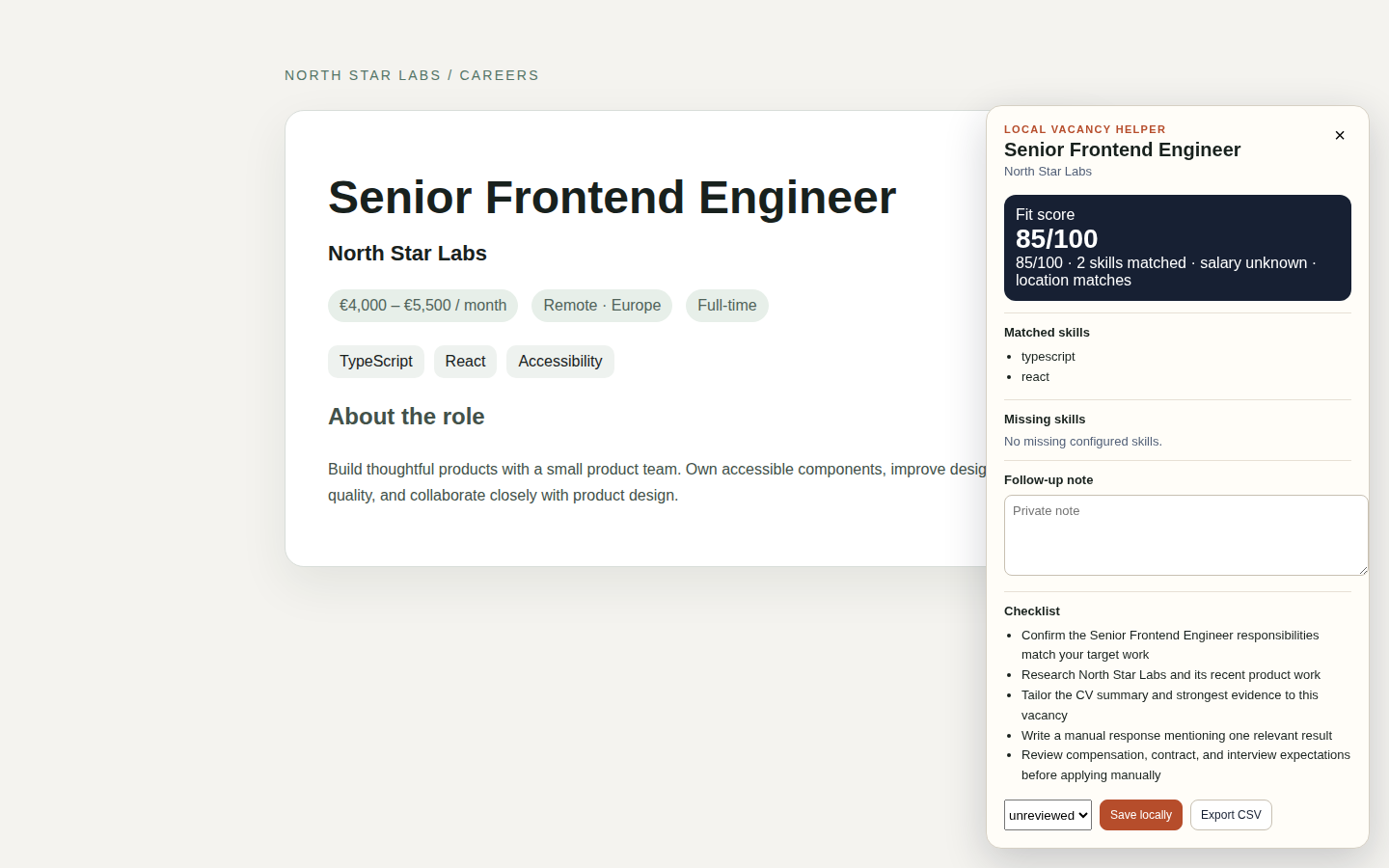 Vacancies Helper Browser Userscript