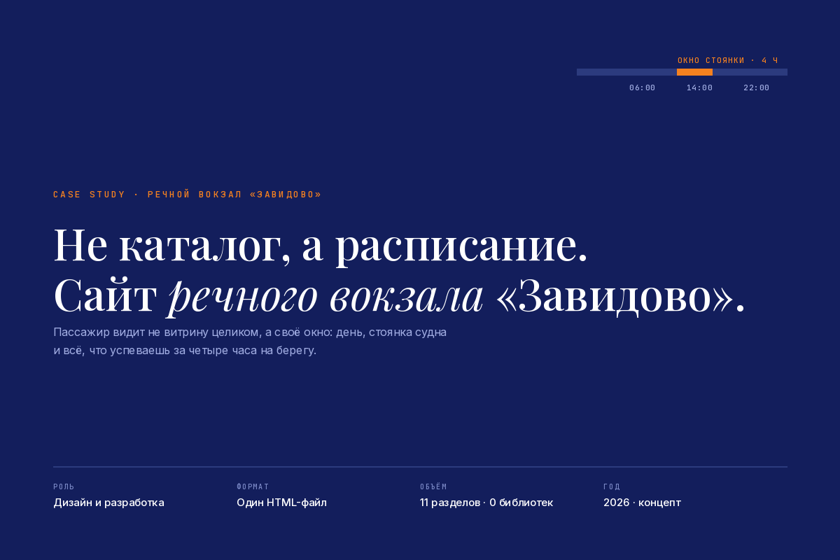 Речной вокзал «Завидово» — сайт-демо