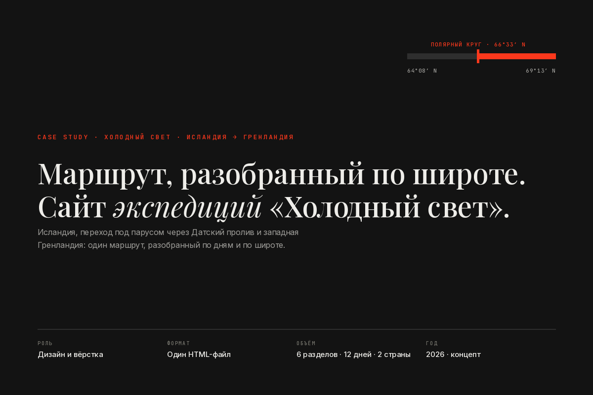 Демо-сайт авторских экспедиций «Холодный свет»