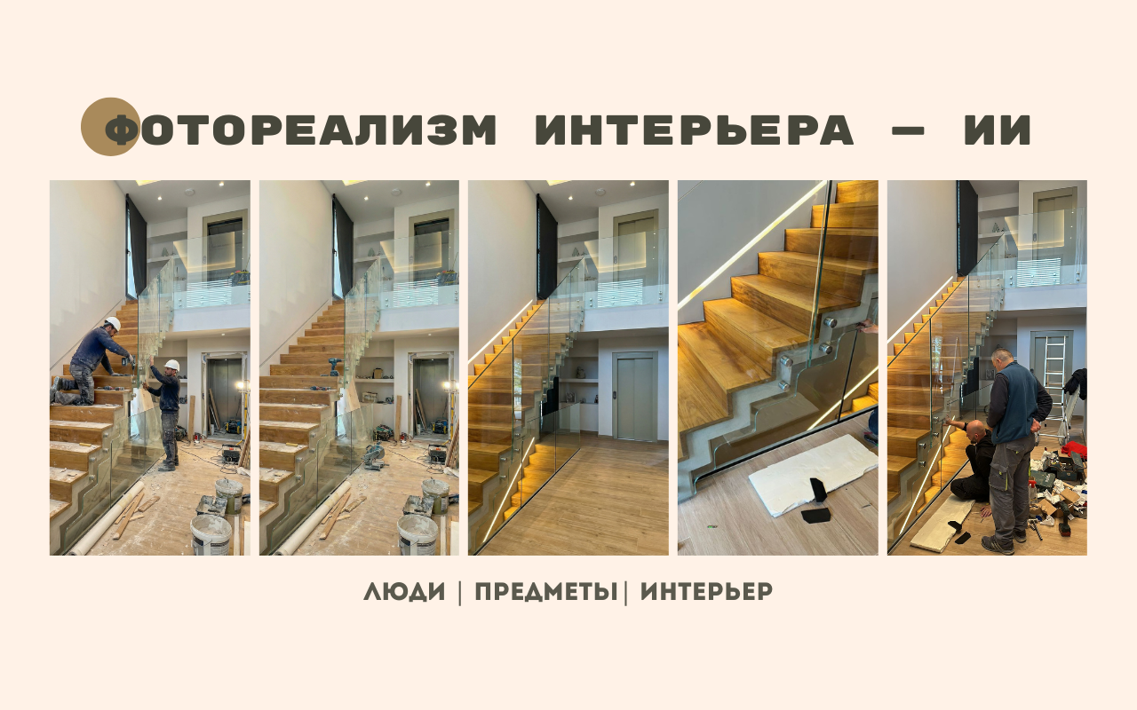 Дизайн интерьера: удалю - добавлю людей, предметы. Фотореализм