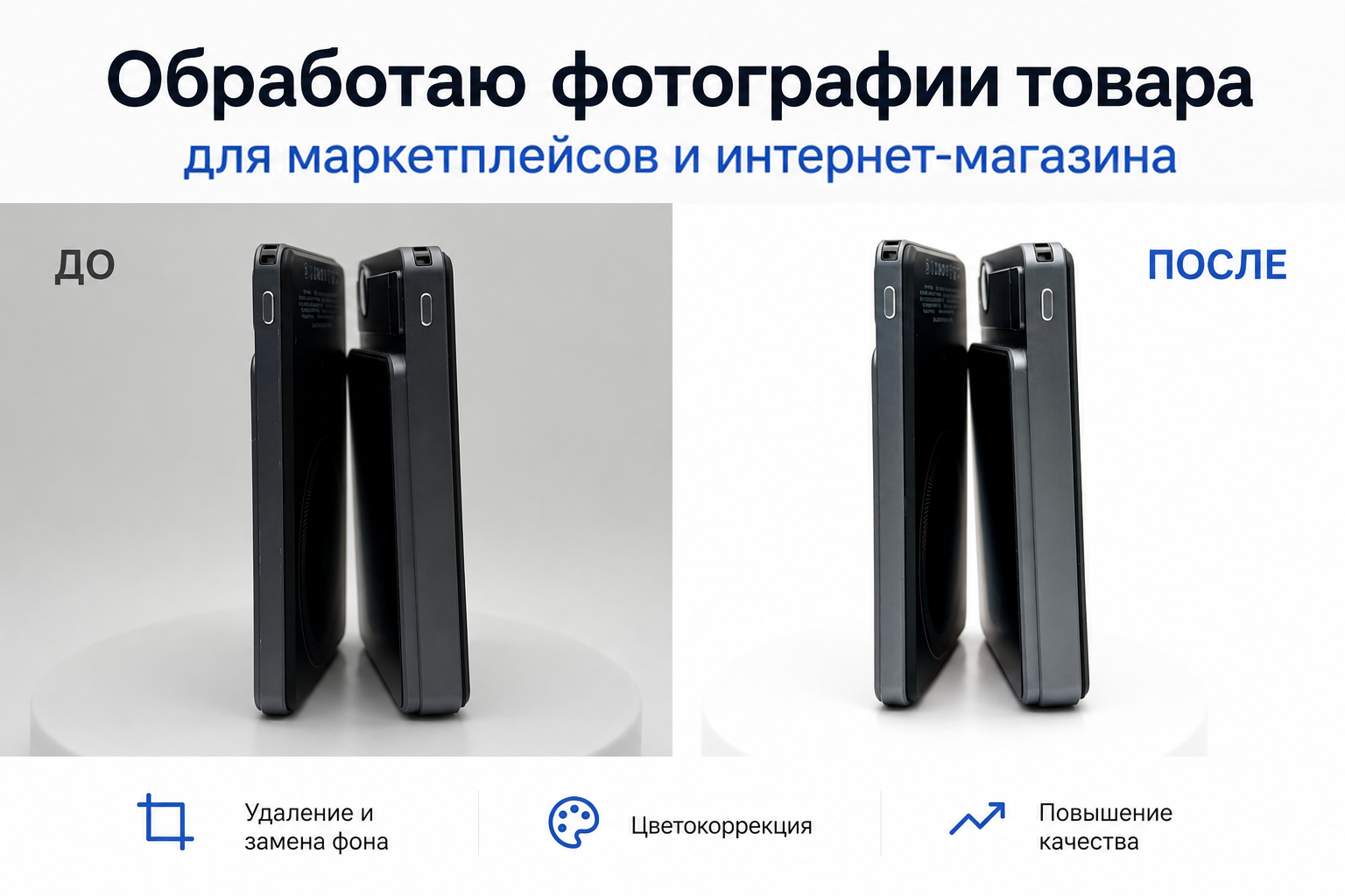 Обработка фотографий товара для маркетплейсов и интернет-магазинов