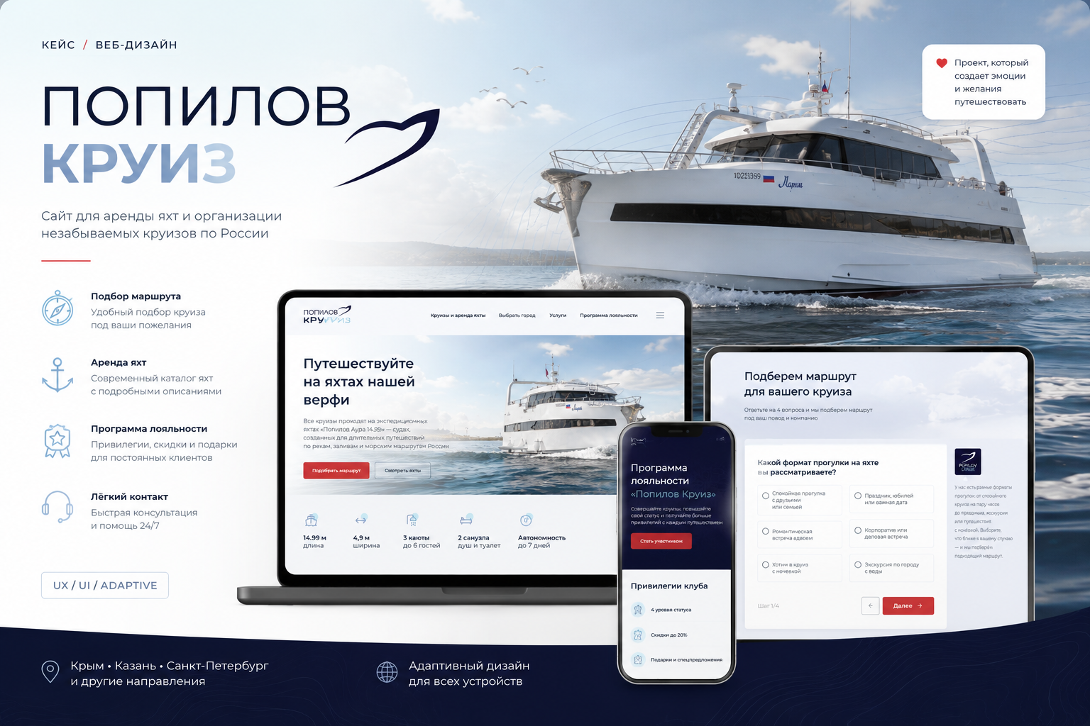 Popilov Cruise — сайт аренды яхт и круизов