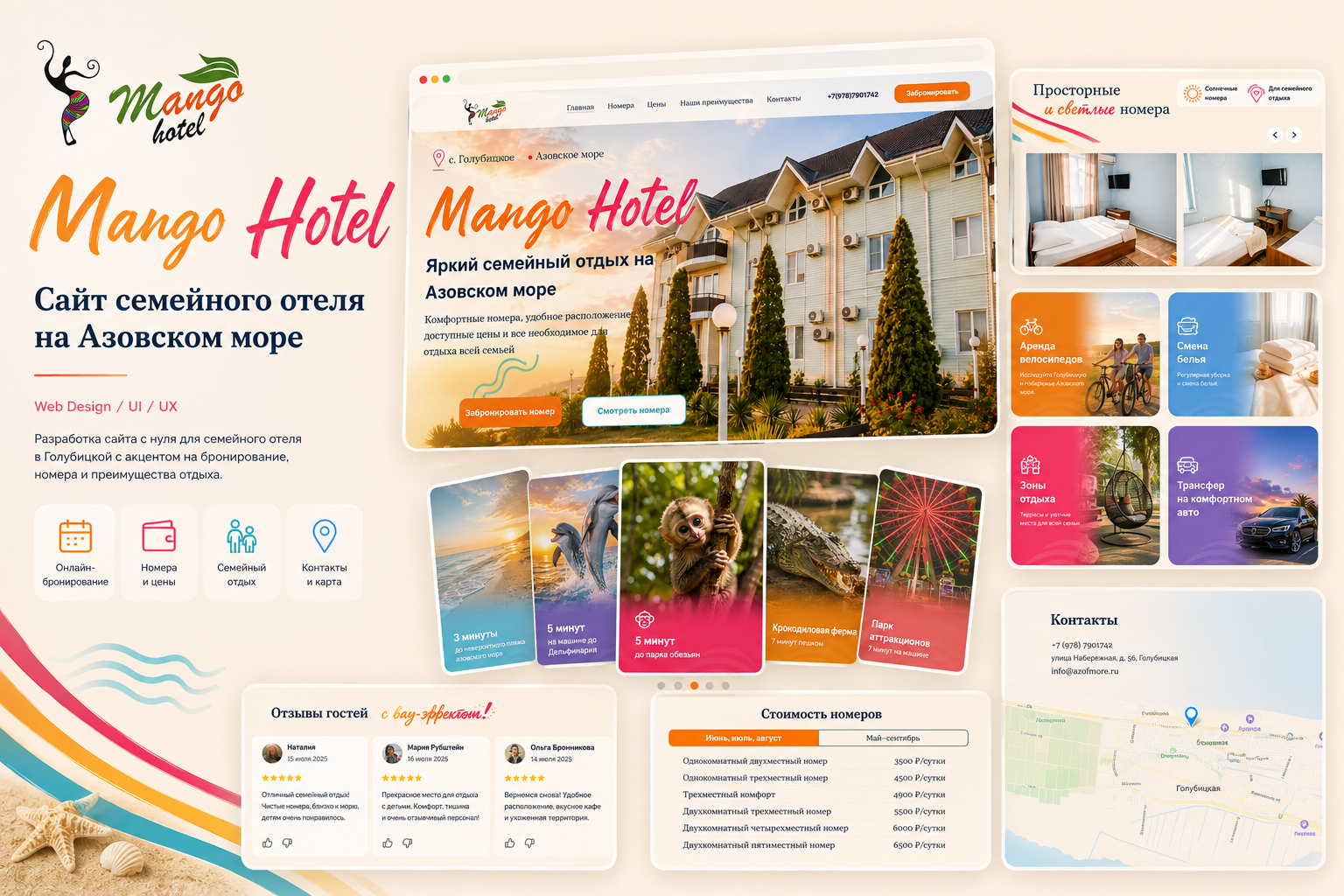 Mango Hotel — сайт семейного отеля на Азовском море