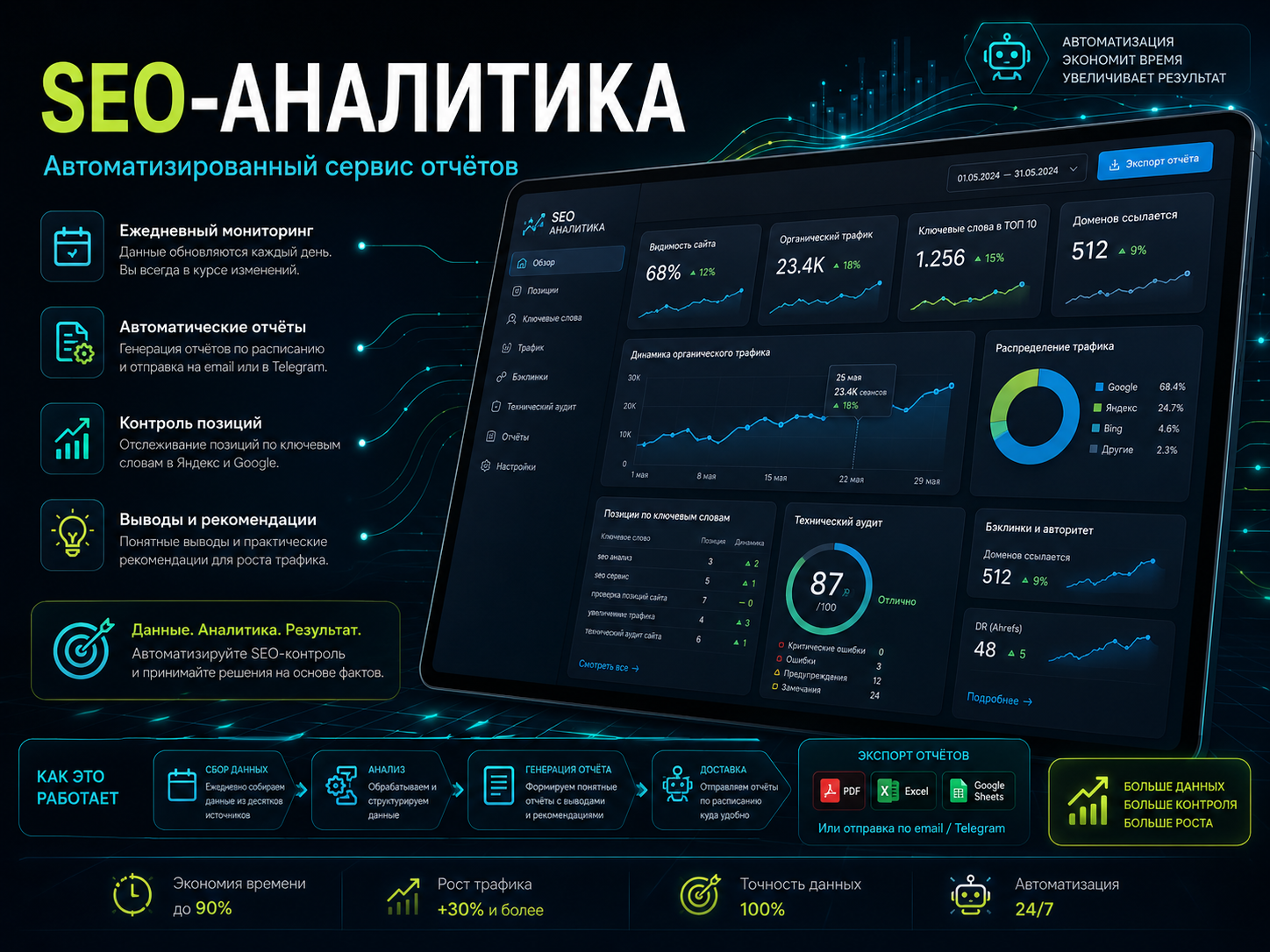 Автоматизированный сервис SEO-отчётов и аналитики