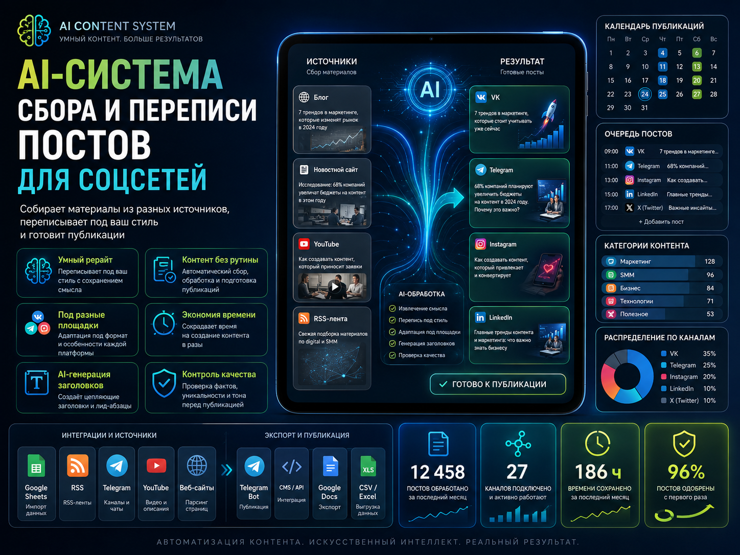 AI-система сбора и переписи постов для соцсетей