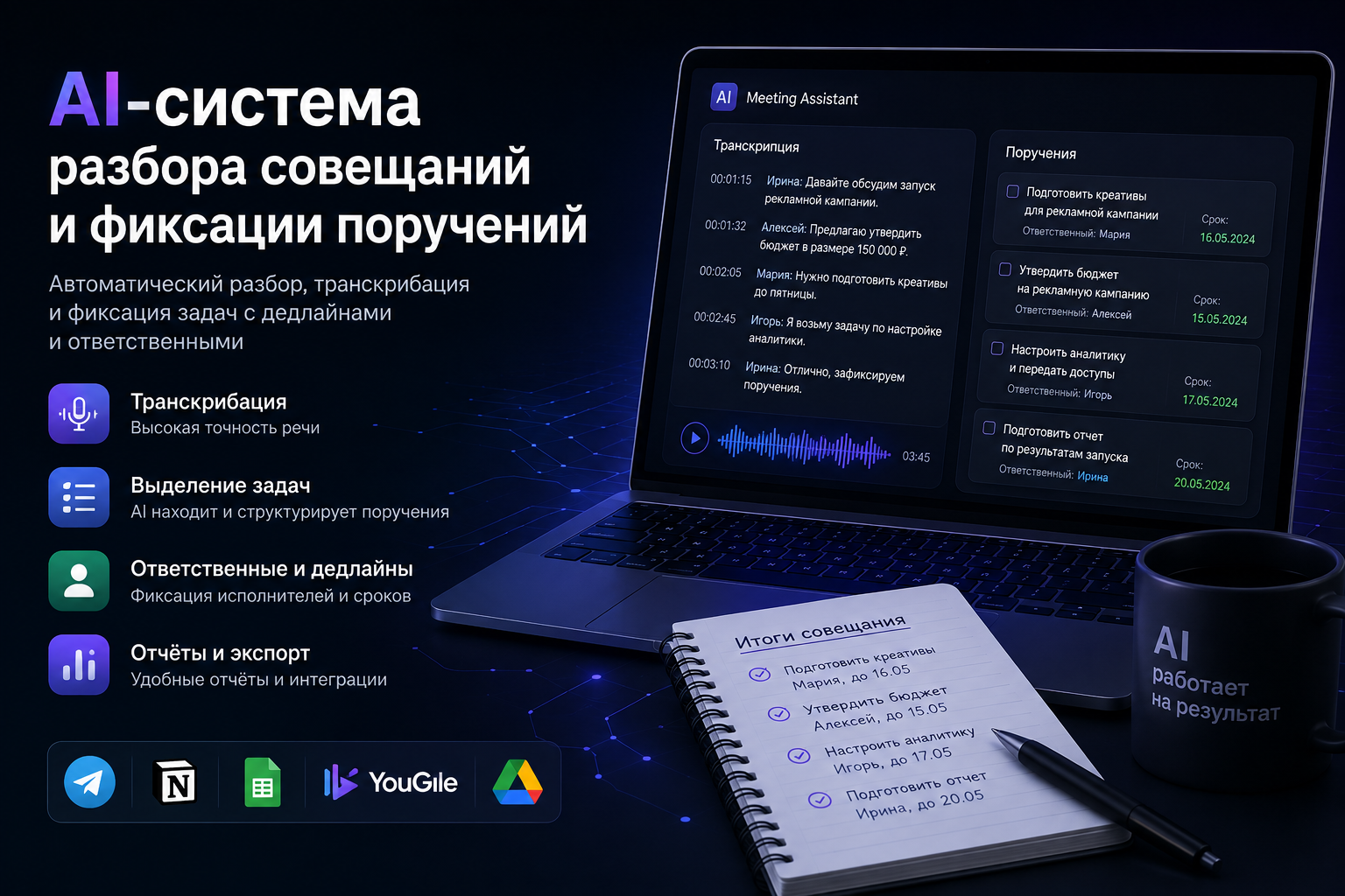 AI-система разбора совещаний и фиксации поручений