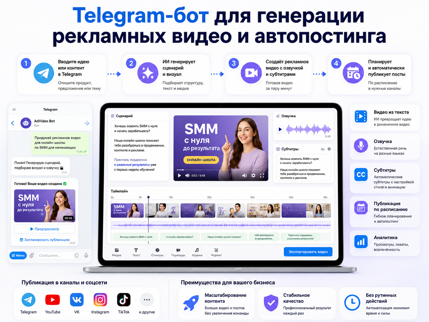 Telegram-бот для генерации рекламных видео и автопостинга