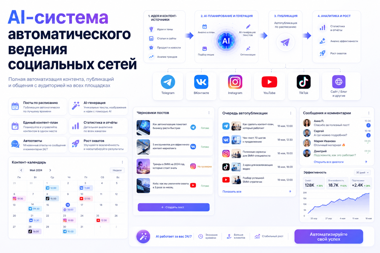 AI-система автоматического ведения социальных сетей