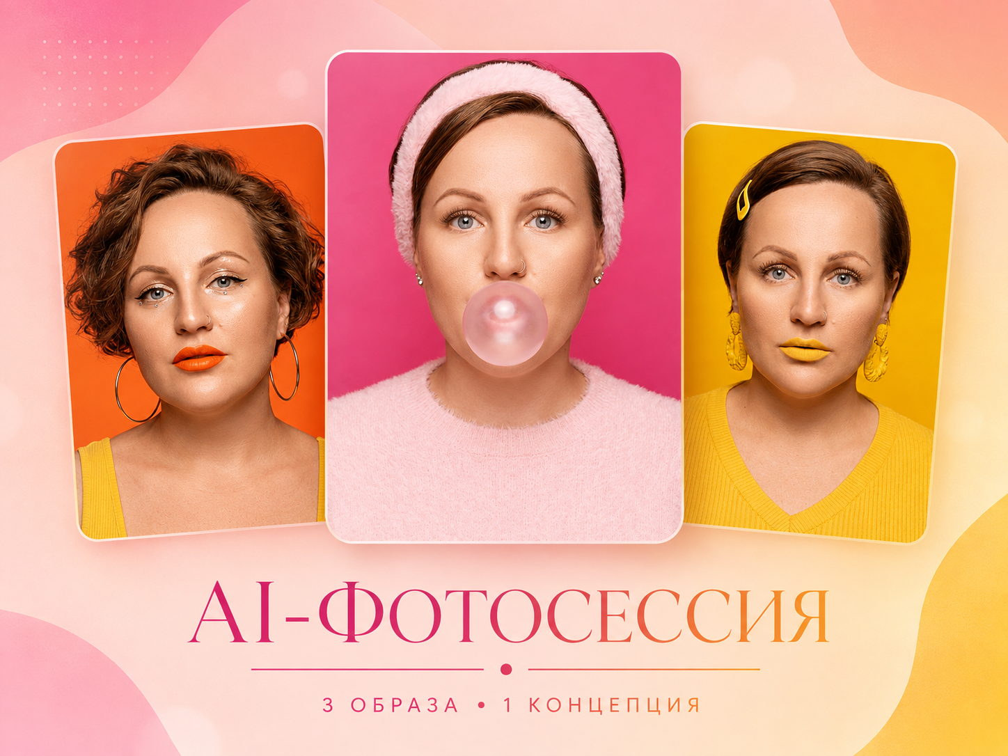 AI-фотосессия в яркой fashion-стилистике для личного бренда