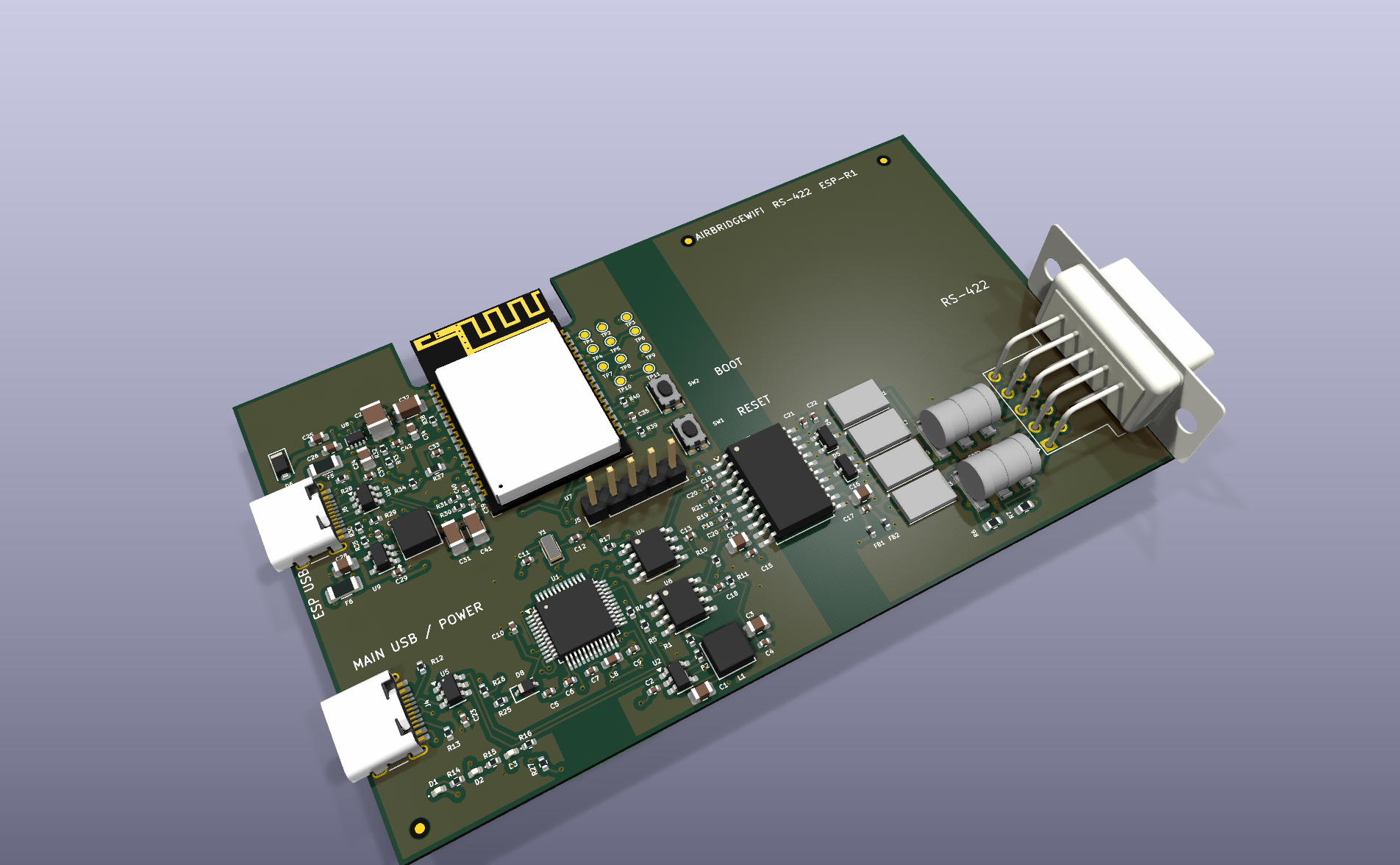 AirBridgeWiFi — шлюз STM32/ESP32-C5 с изолированным RS-422