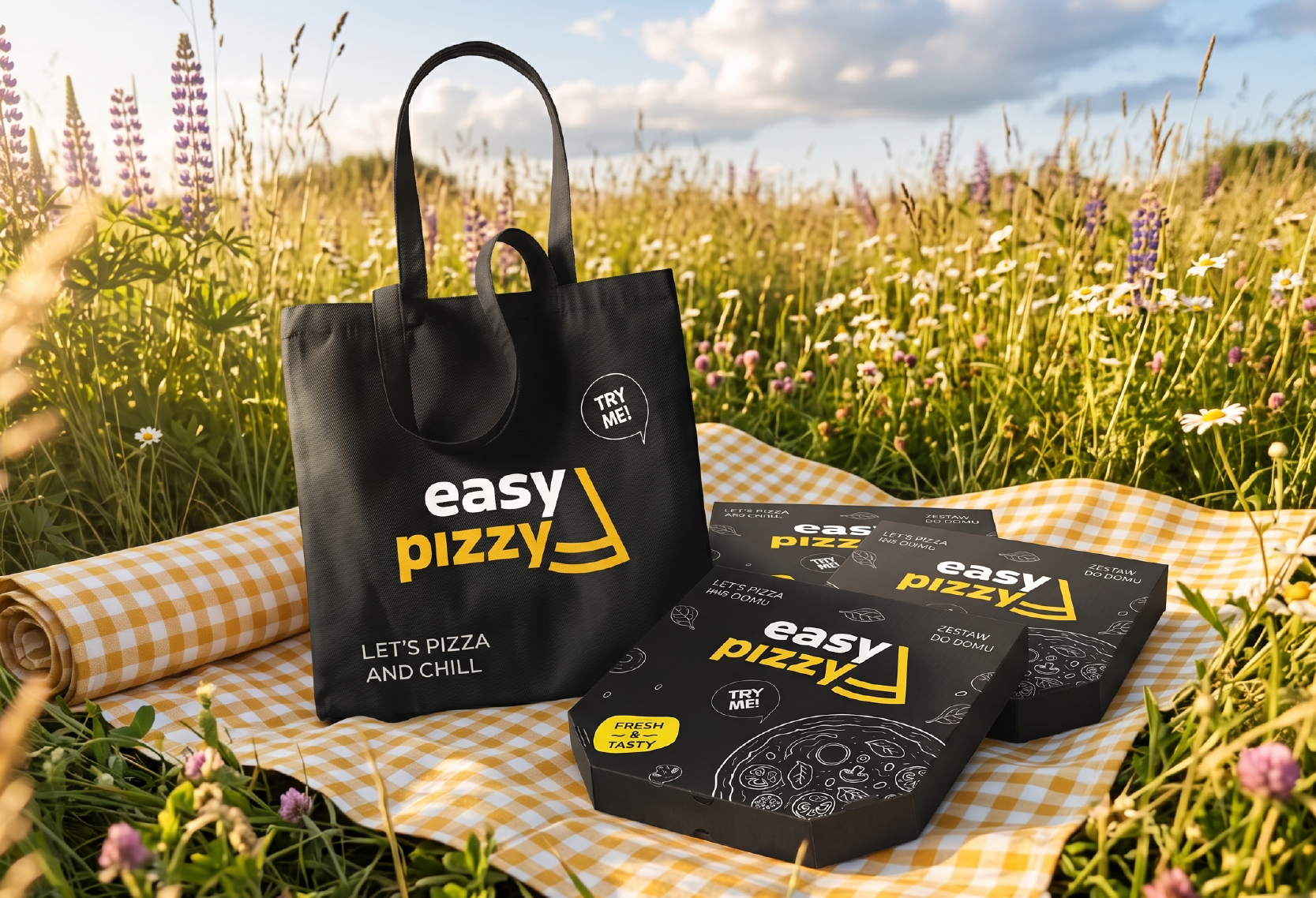 Easypizzy разработка логотипа и фирменного стиля для пиццерии (Польша)