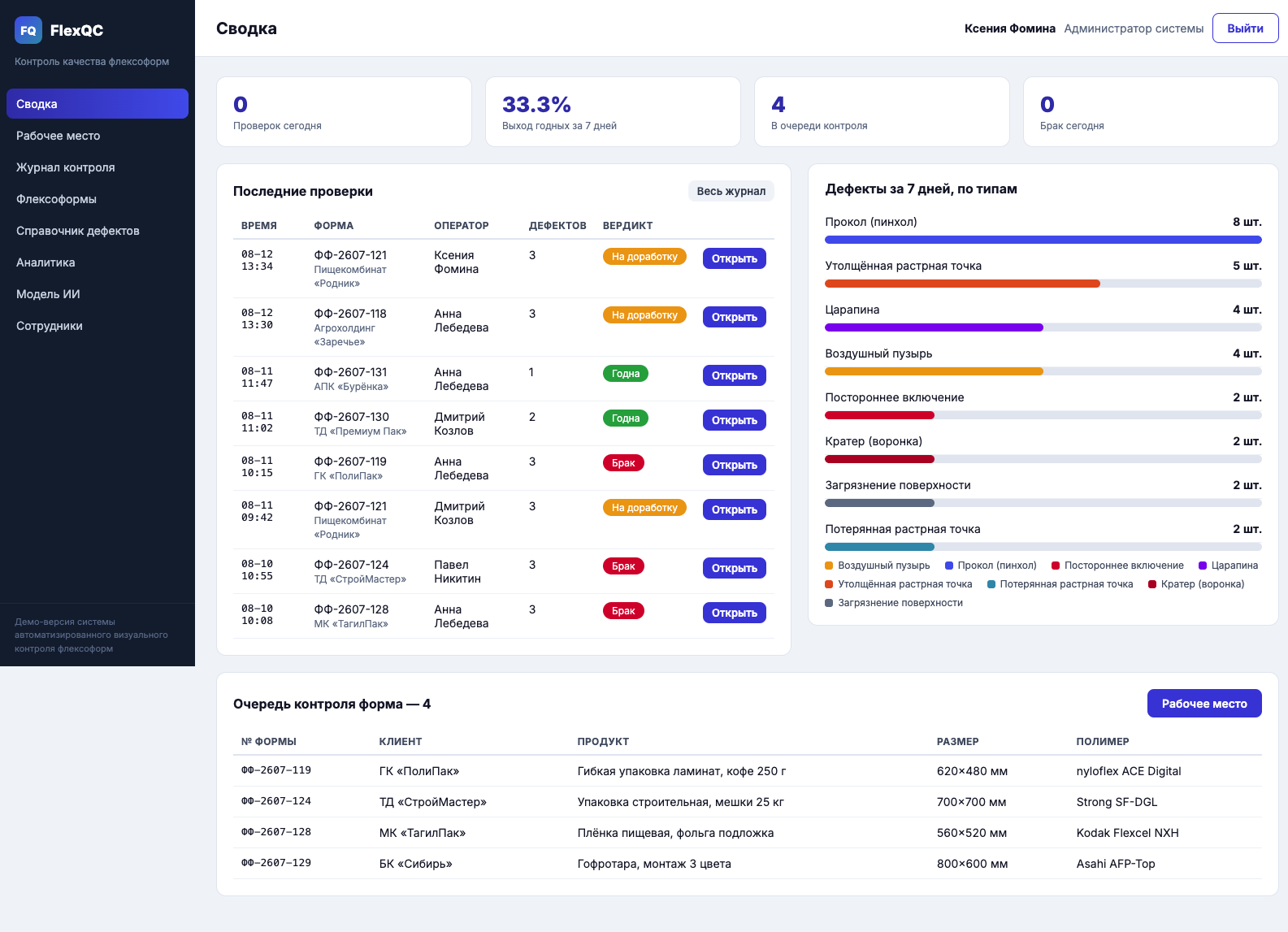 FlexQC — контроль качества и дефектов на производстве (прототип)
