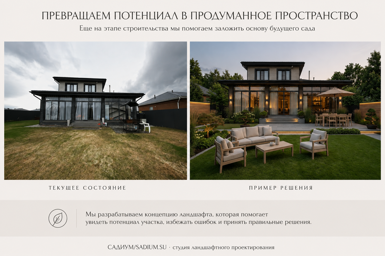 Концептуальное решение участка на этапе строительства
