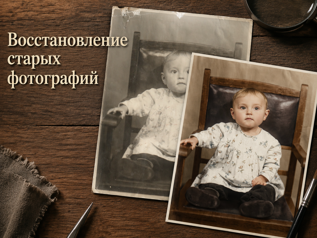 Восстановление и оживление детской фотографии