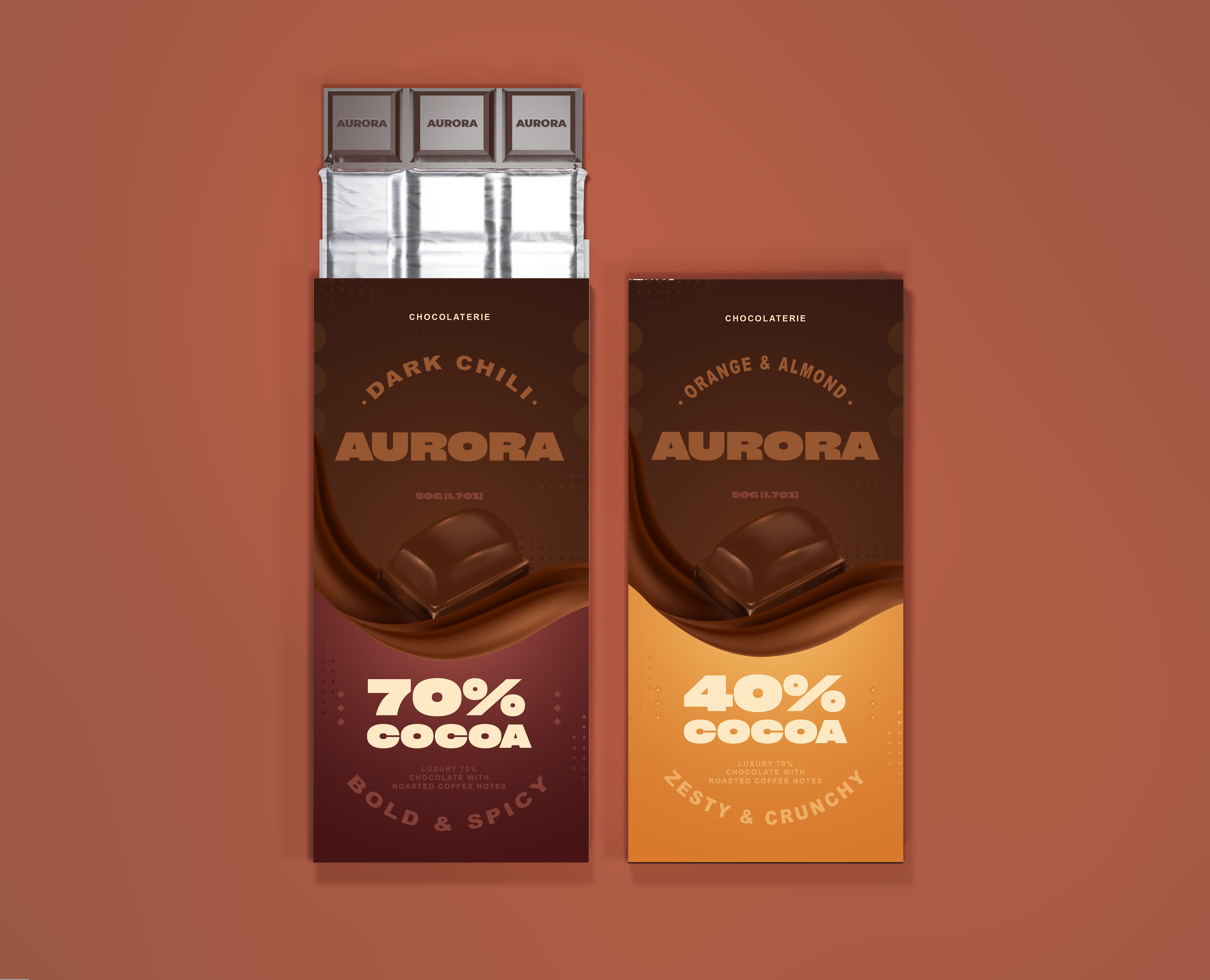 Дизайн упаковки шоколада «Aurora»