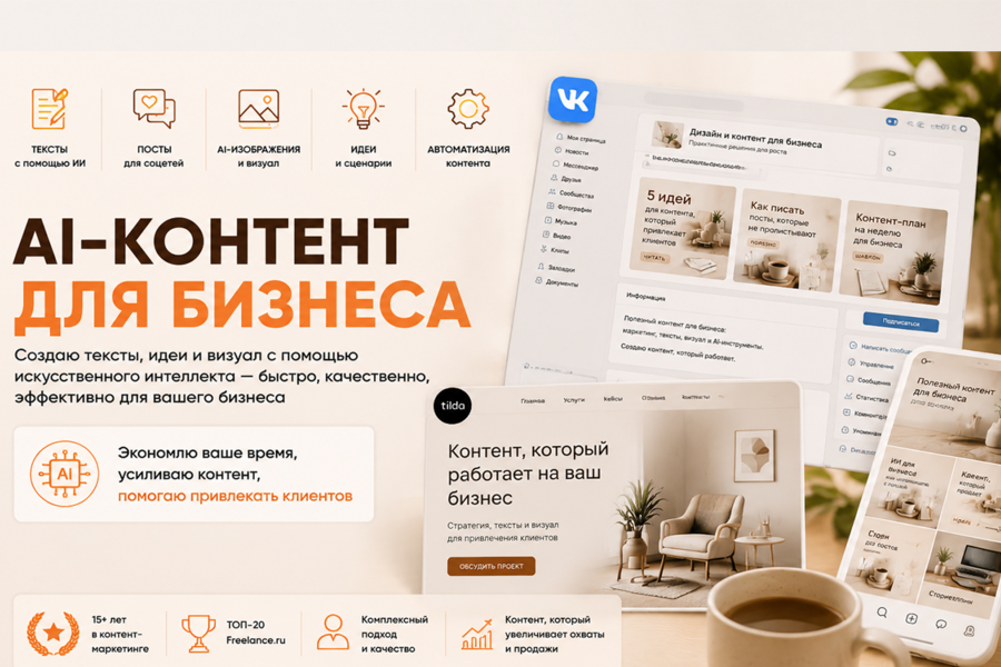 AI-контент для бизнеса | Тексты, идеи и визуал с помощью ИИ