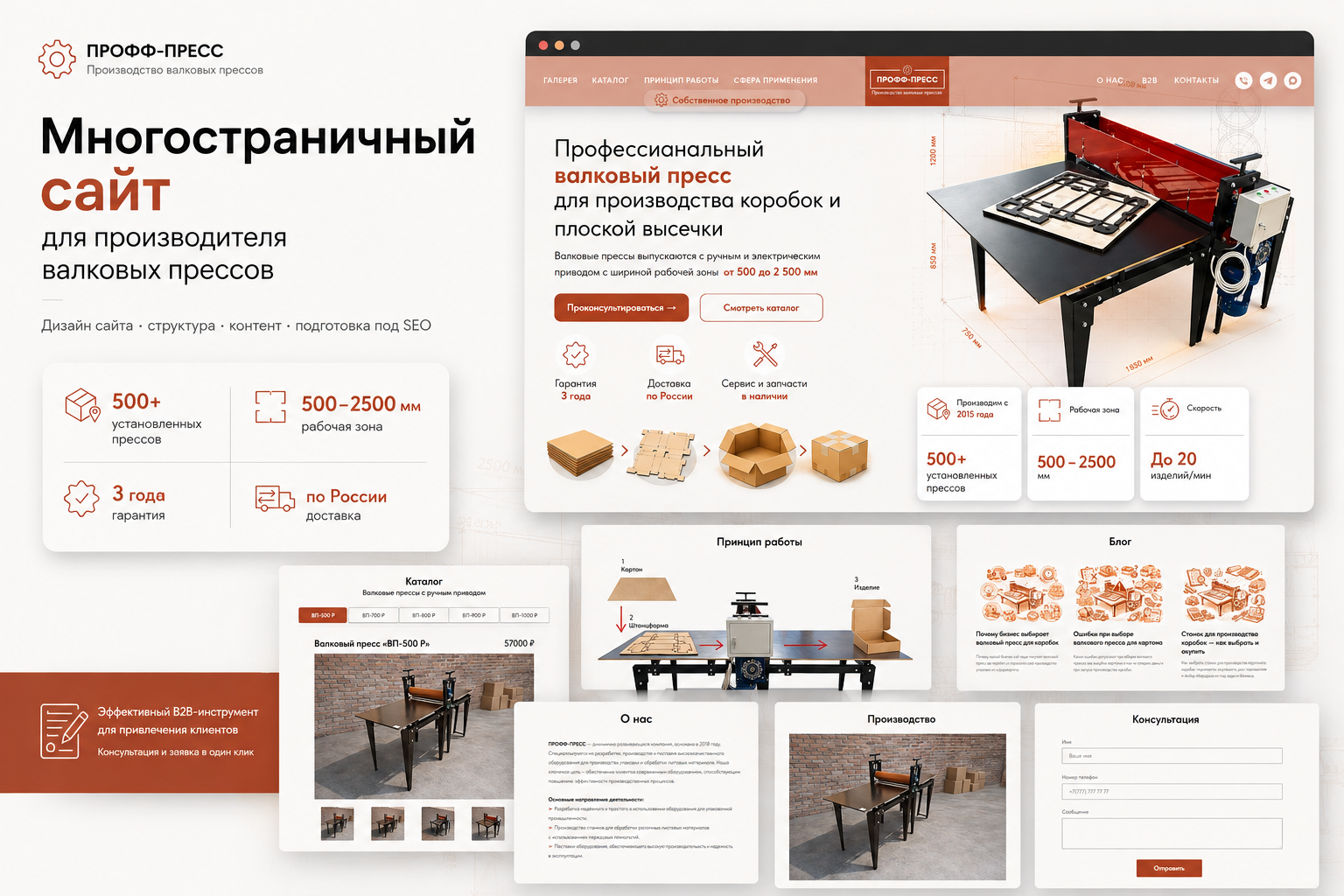 B2B-сайт производителя промышленного оборудования с SEO-структурой