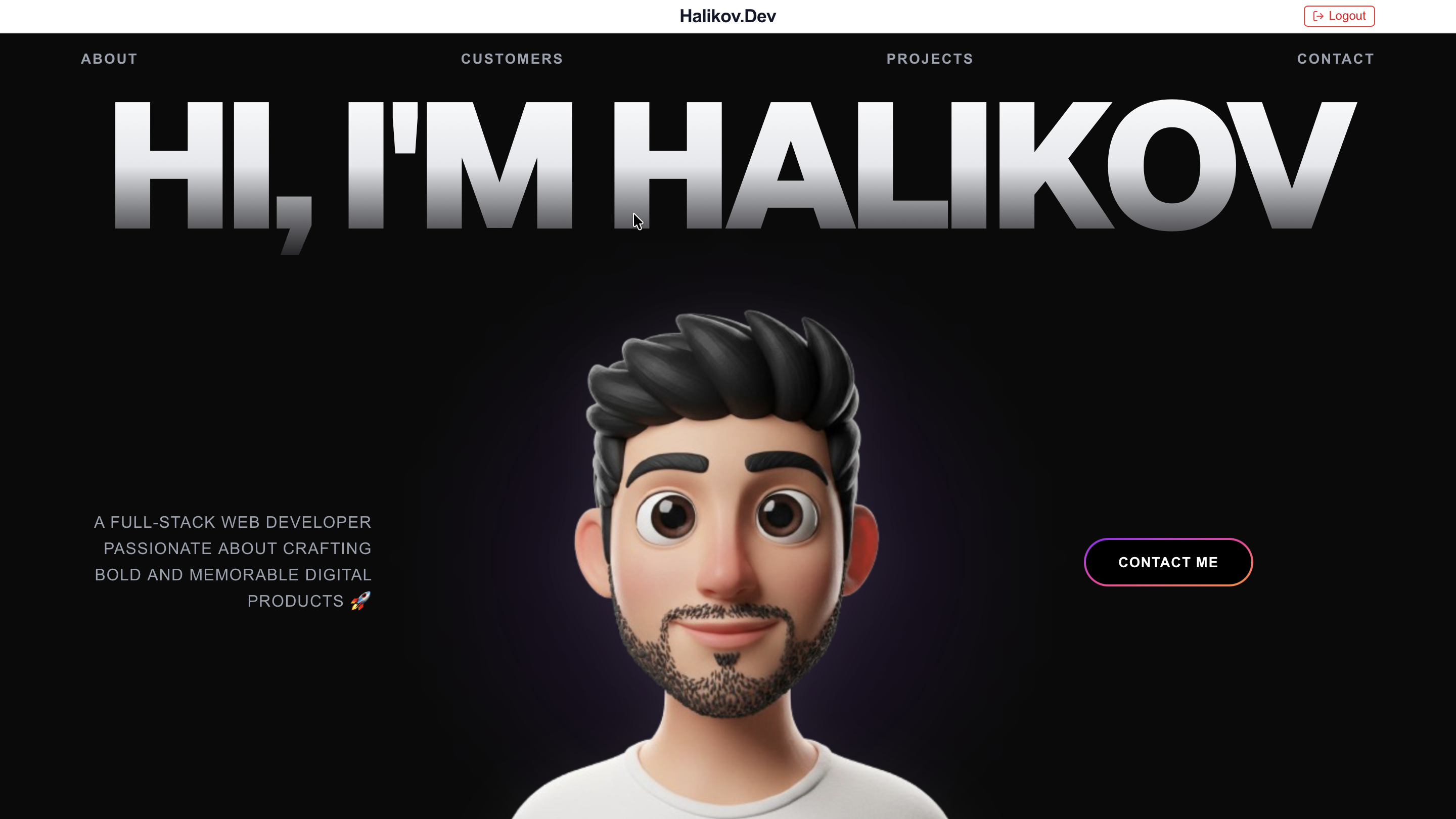 Профессиональное 3D-портфолио разработчика (Next.js / React)