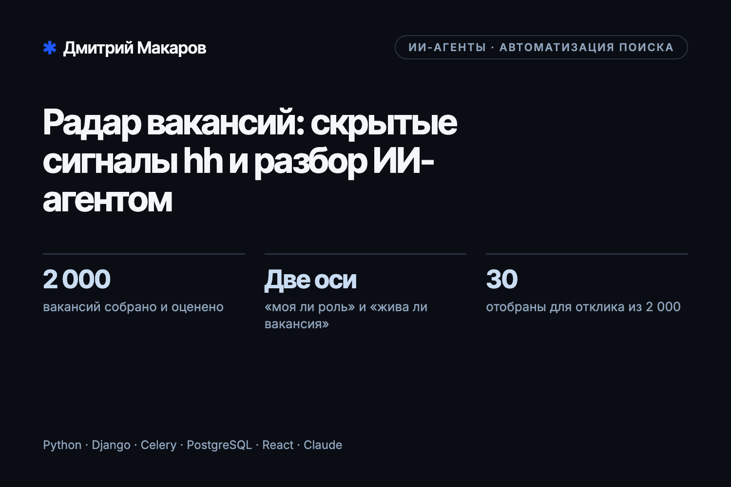 Радар вакансий на ИИ-агентах: скрытые сигналы hh.ru и разбор моделью
