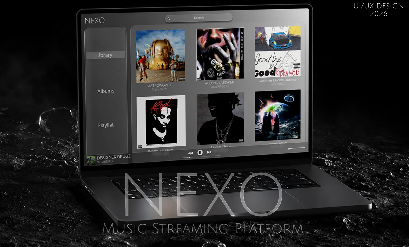 UI/UX-дизайн музыкальной стриминговой платформы NEXO.