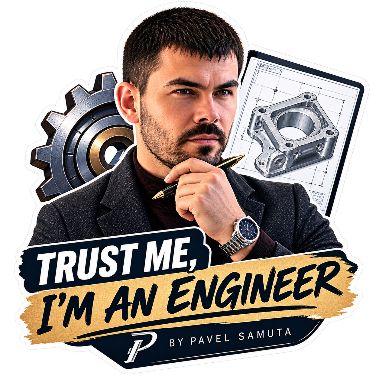 Разработка фирменных Telegram-стикеров для инженерного бренда Pavel Samuta