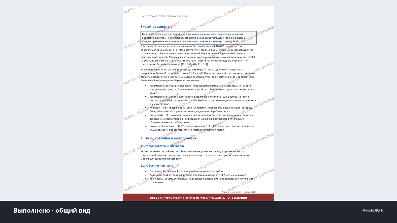 Исследование рынка сервисов студенческих работ