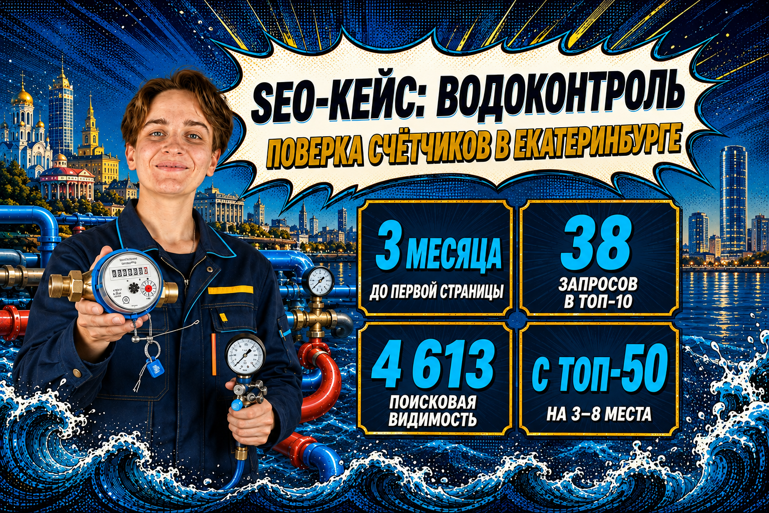 SEO-продвижение «Водоконтроль»: из ТОП-50 на первую страницу за 3 месяца