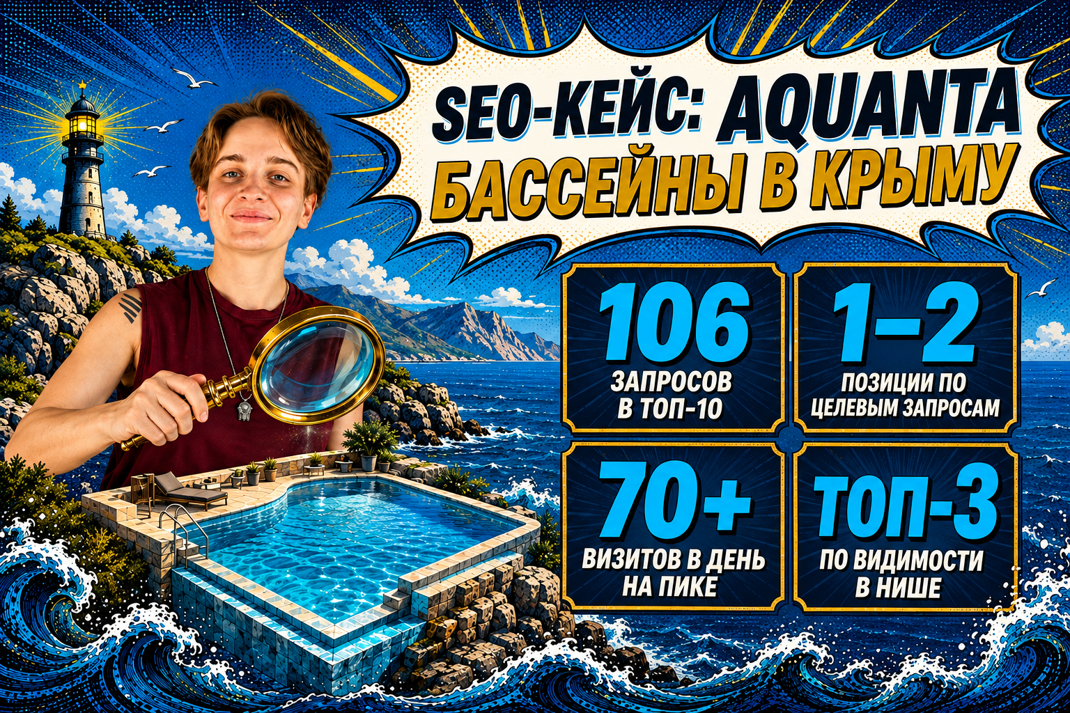 SEO-продвижение Aquanta: 106 запросов в ТОП-10