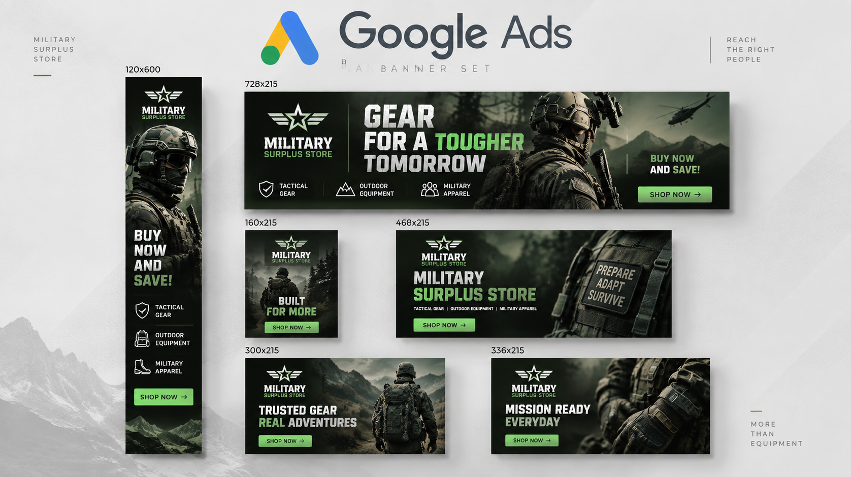Разработка баннеров Google AdWords – Military store