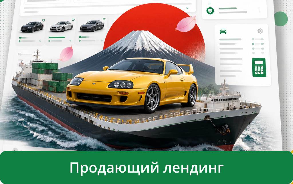 Лендинг. Доставка автомобилей из Японии.