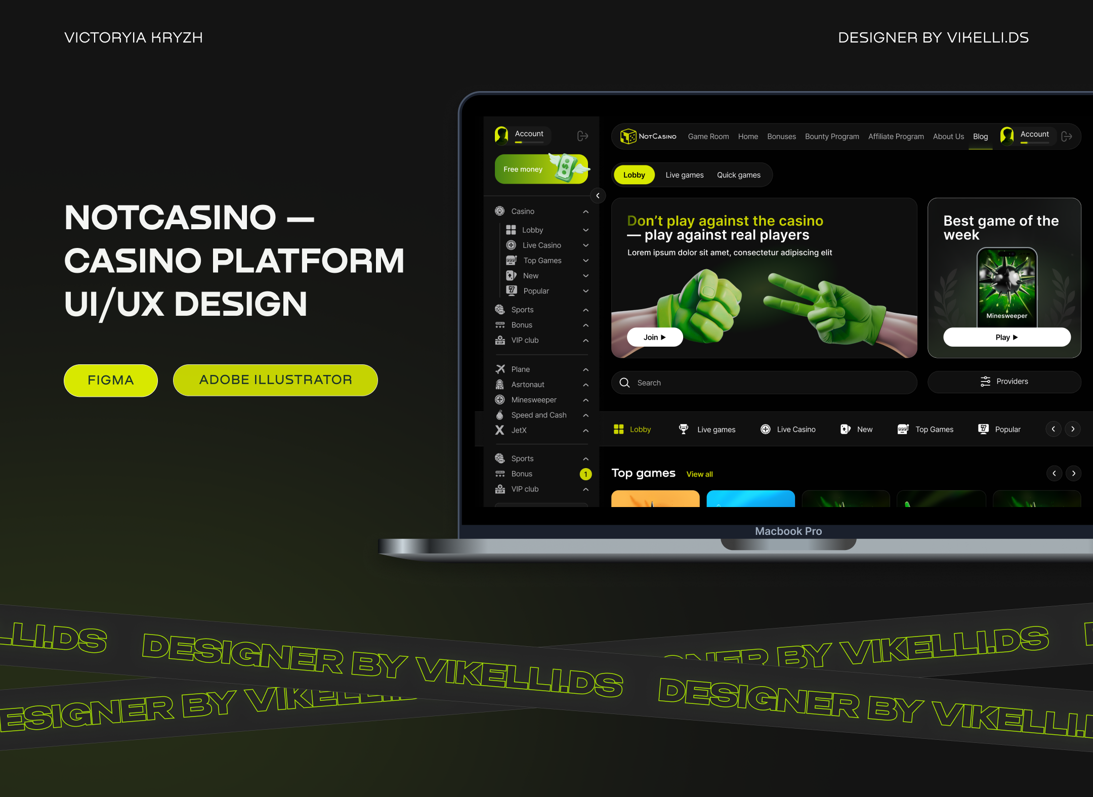 NotCasino — Casino Platform UI/UX Design