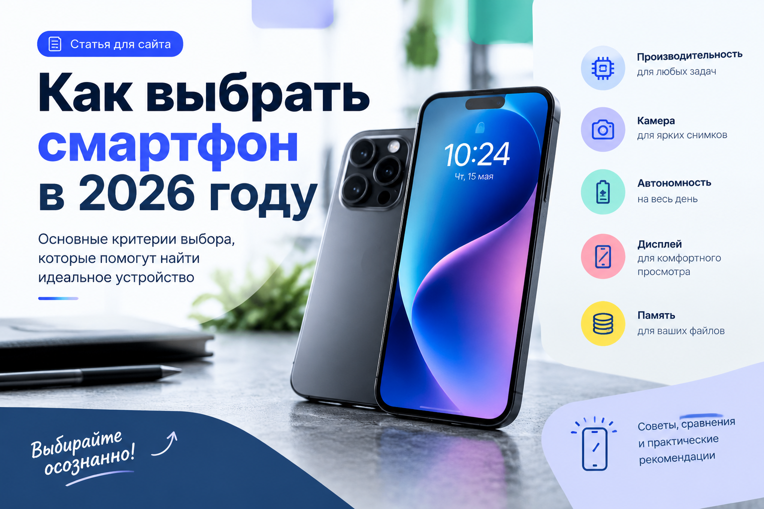 Информационная статья для сайта о выборе смартфона в 2026 году