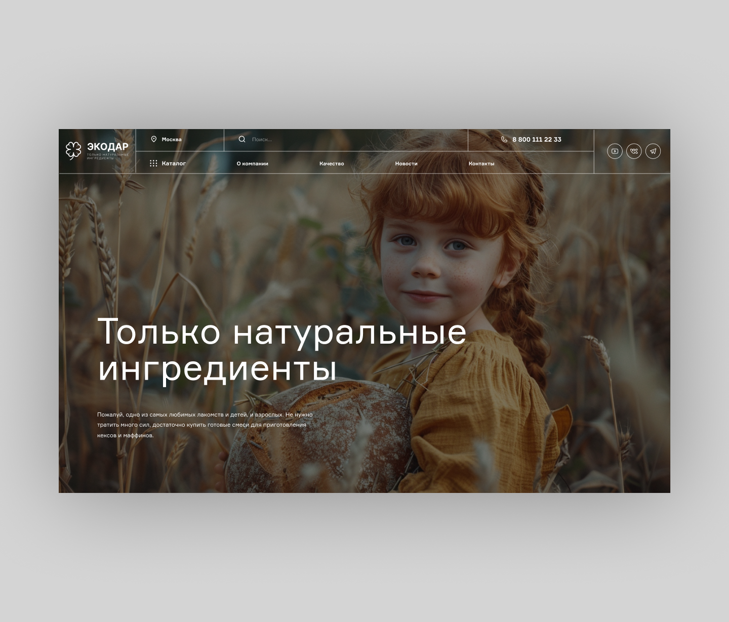 Экодар — интернет-магазин натуральных смесей для выпечки