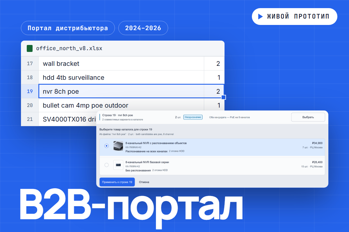 Редизайн партнёрского B2B-портала: заказ из спецификации без менеджера