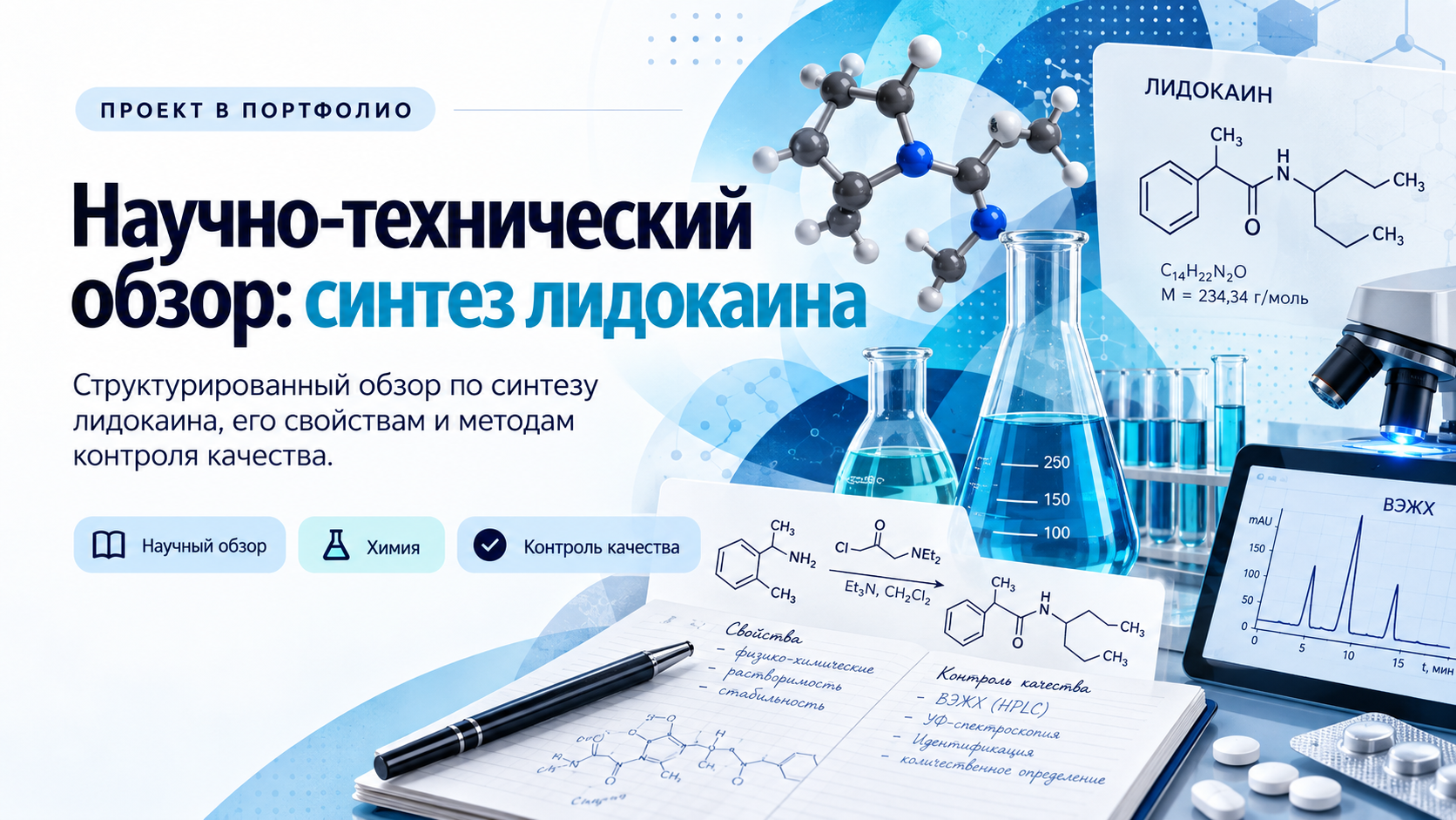 Научно-технический обзор: синтез лидокаина
