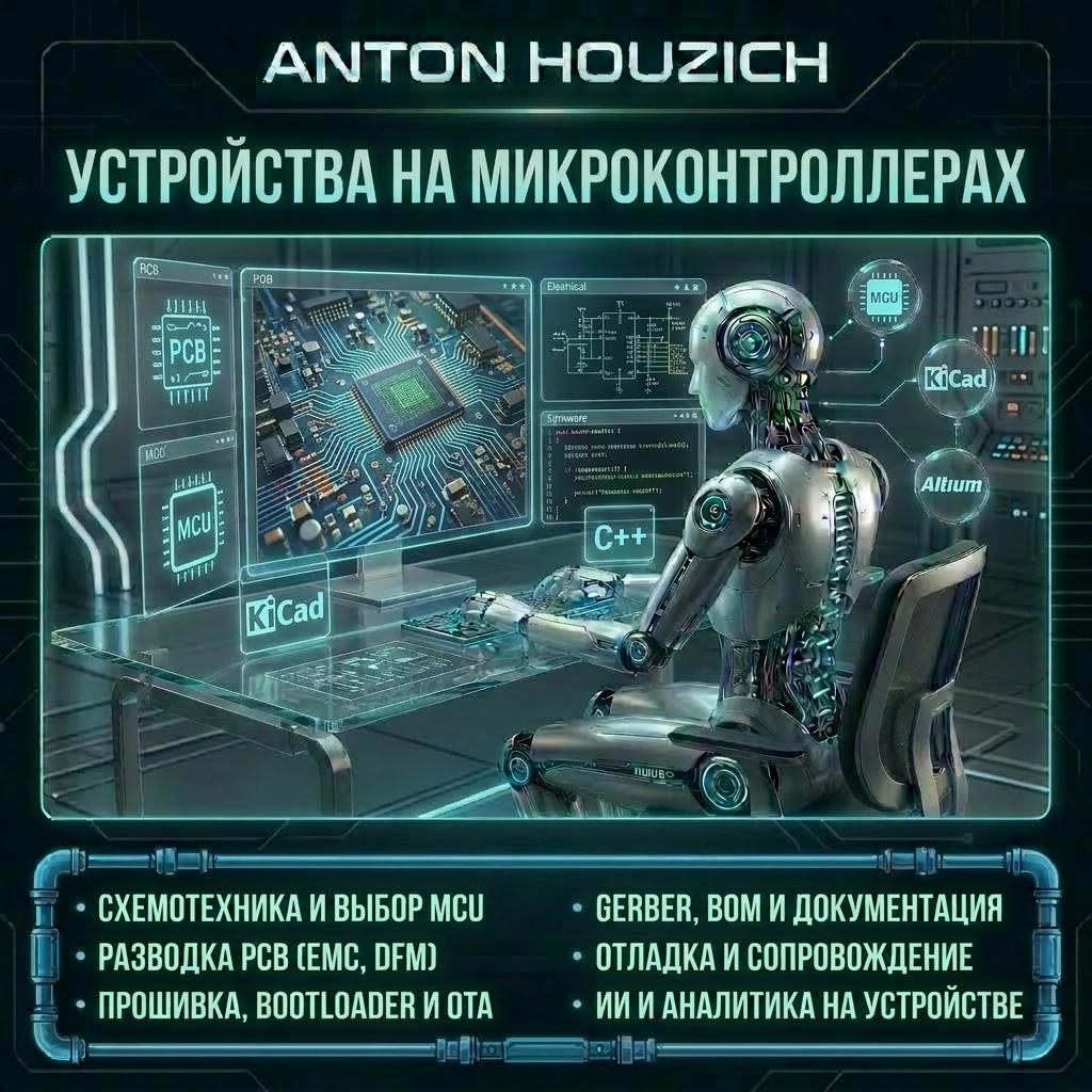 Устройство на микроконтроллере. Схема, Печатная плата PCB, прошивка МК