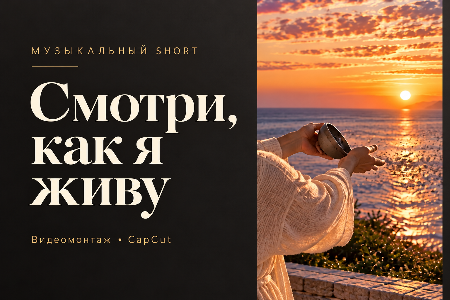 Монтаж музыкального YouTube Short «Смотри, как я живу»