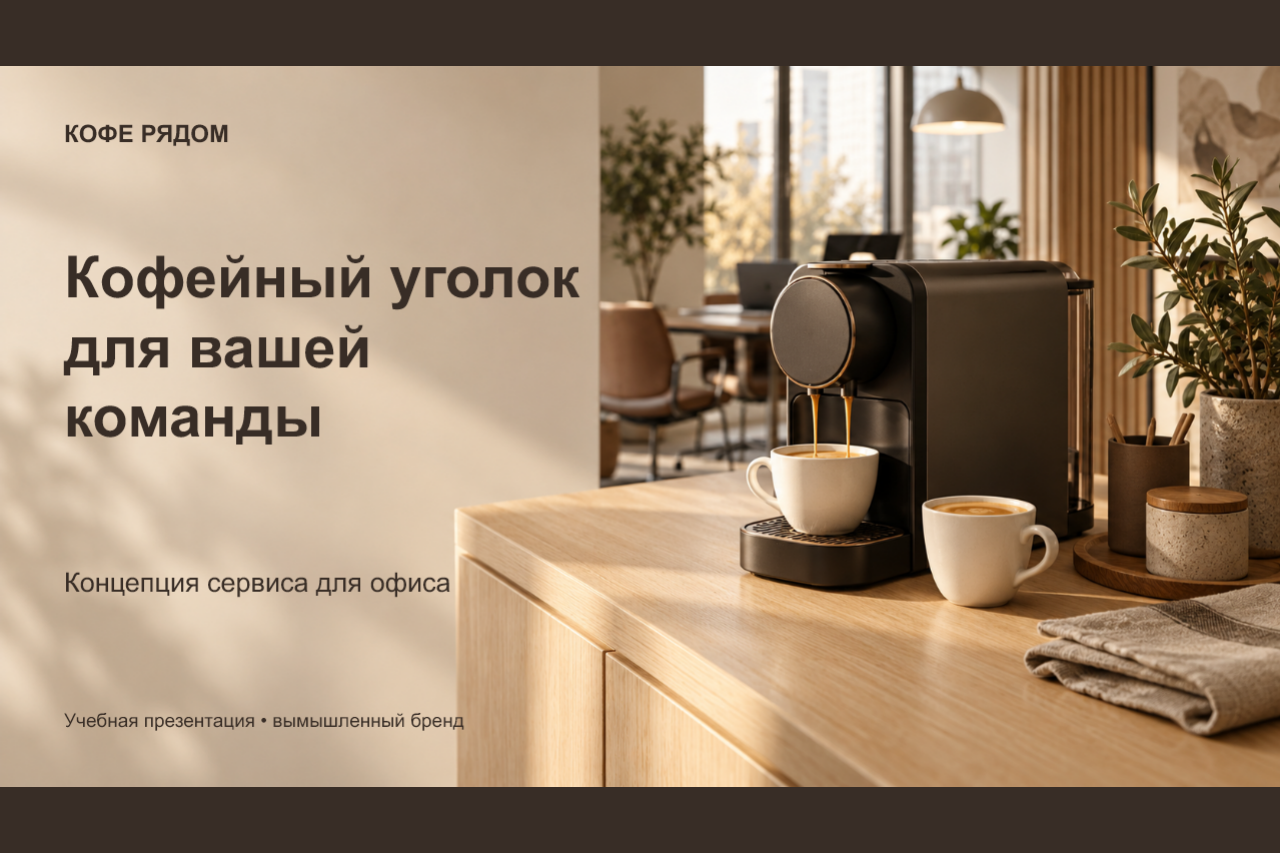 Презентация «Кофе рядом» — учебное коммерческое предложение для офиса