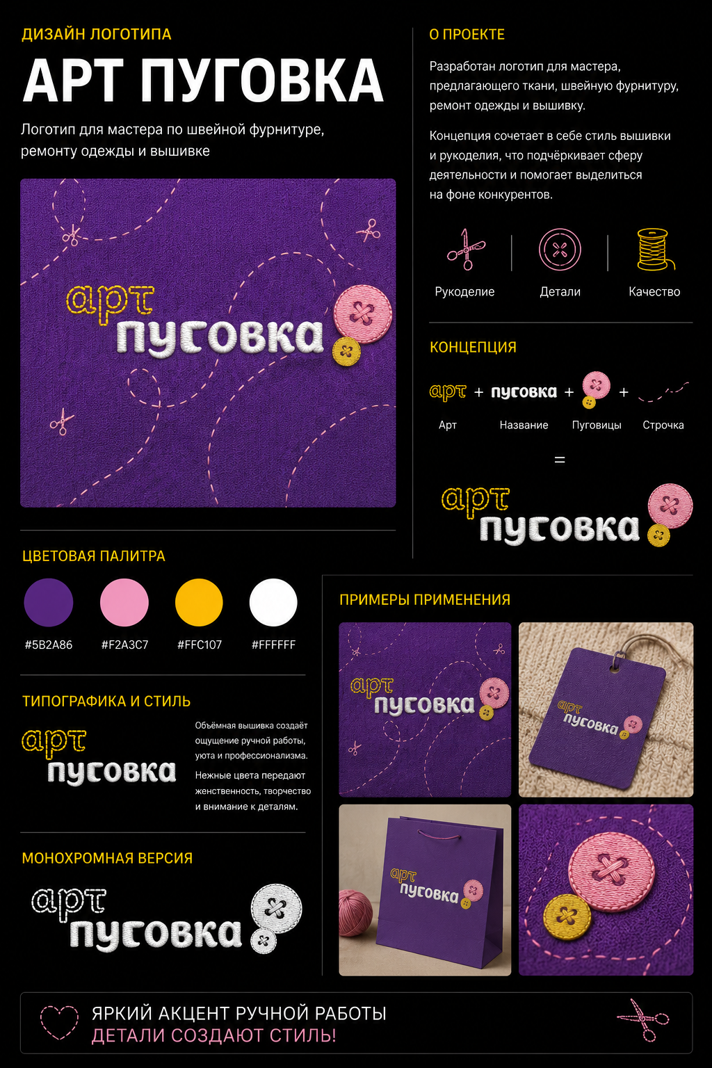 Разработка логотипа для бренда «Арт Пуговка»