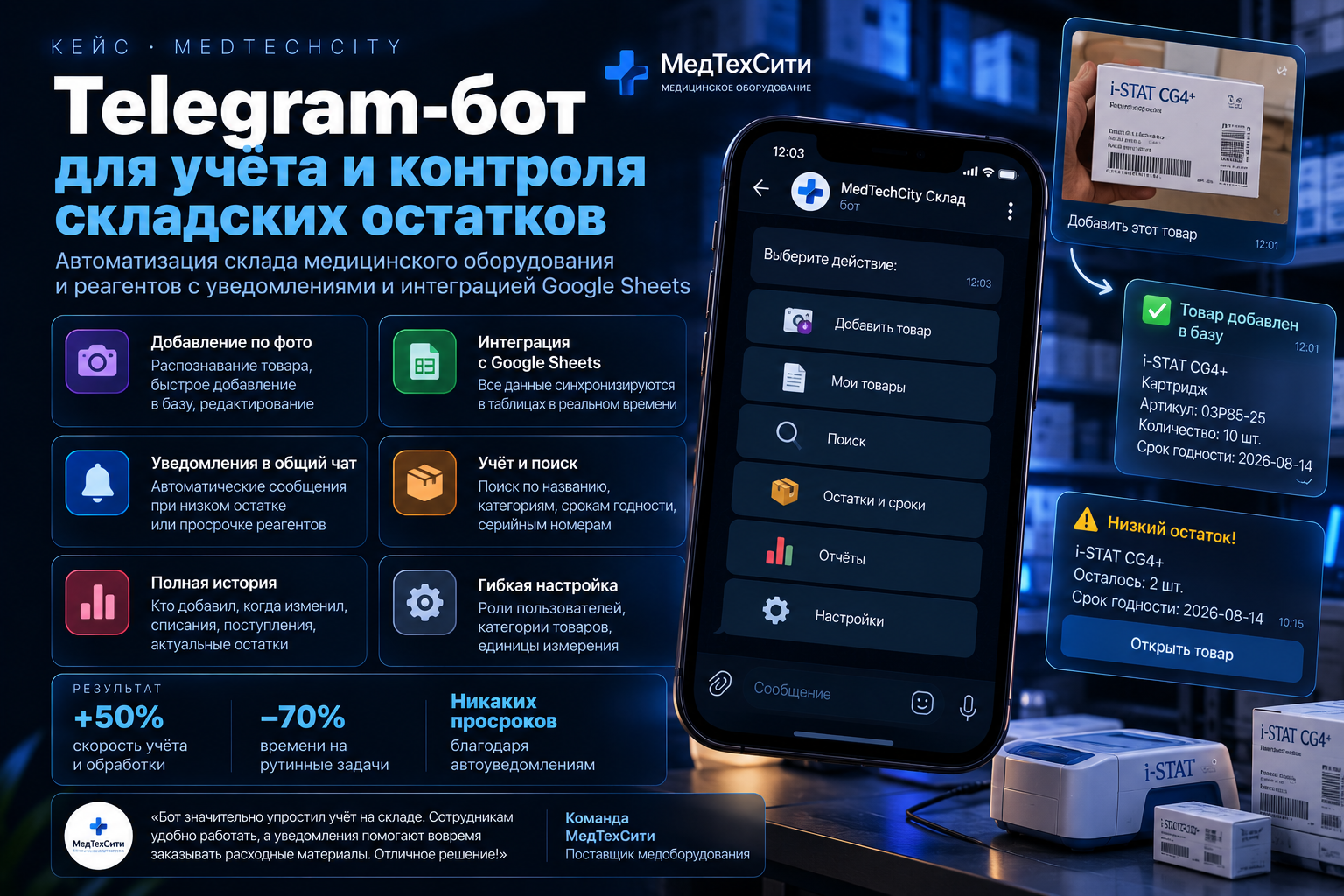 Telegram-бот для автоматизации складского учёта MedTechCit