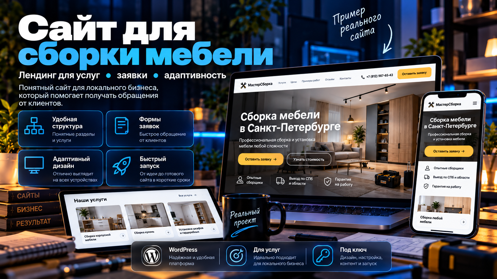 Сайт под ключ для компании по сборке мебели в Санкт-Петербурге